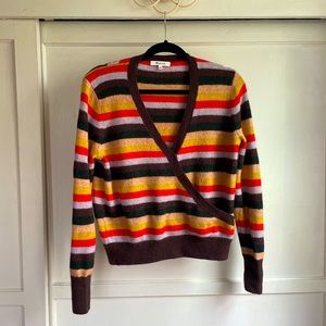 MADEWELL vintage v neck striped sweater